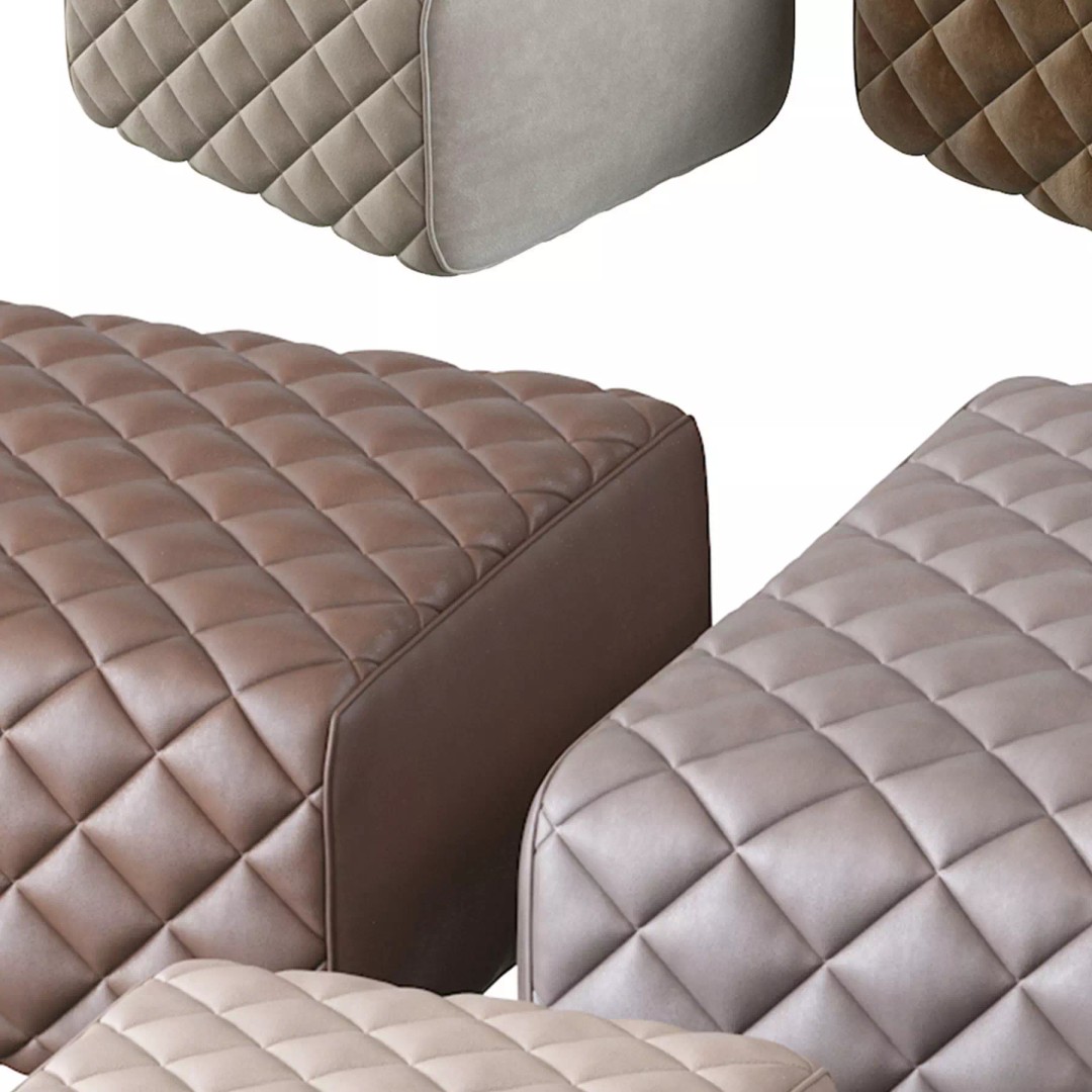 Ashley Pouf 3D Model – Modern Furniture Accessory, FBX - View 20