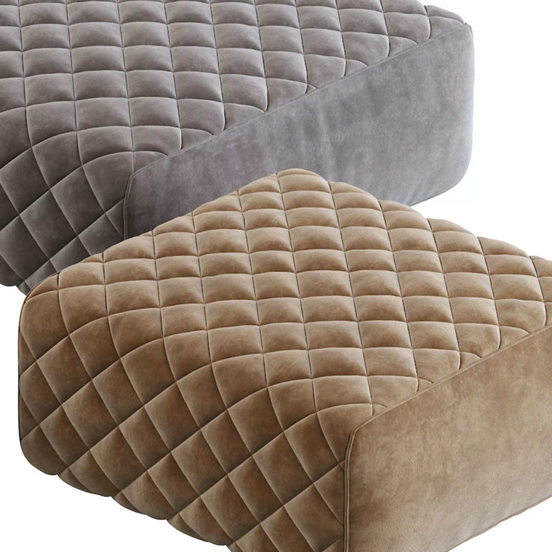Ashley Pouf 3D Model – Modern Furniture Accessory, FBX - View 23