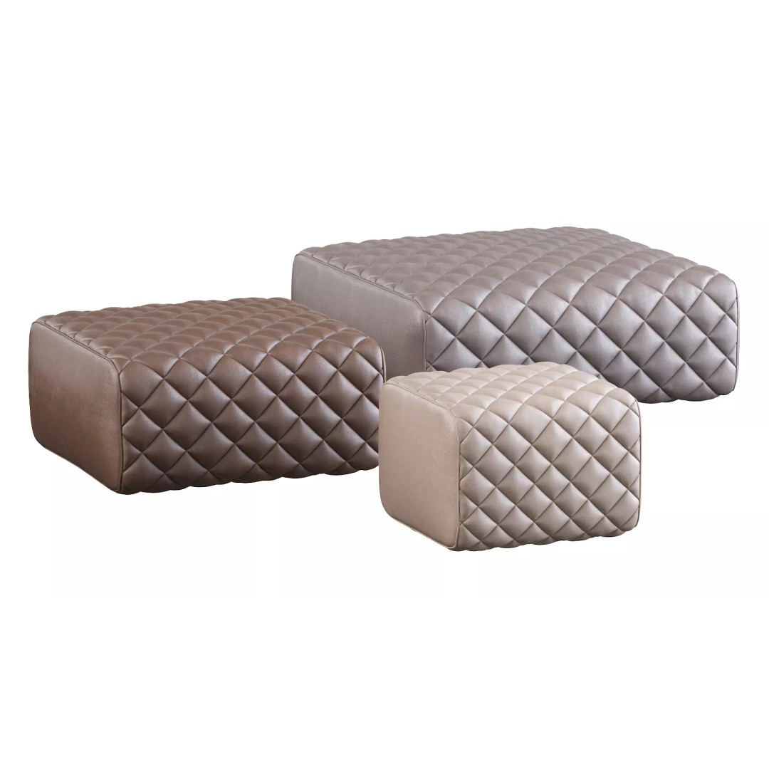 Ashley Pouf 3D Model – Modern Furniture Accessory, FBX - View 24