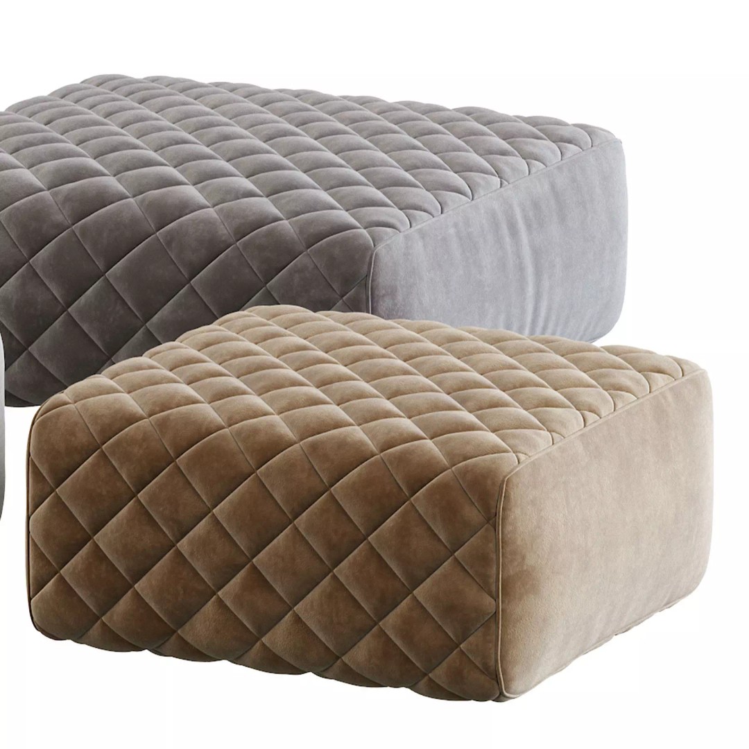 Ashley Pouf 3D Model – Modern Furniture Accessory, FBX - View 26