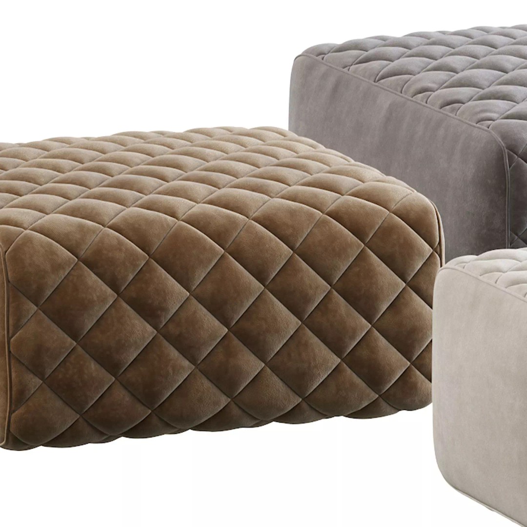 Ashley Pouf 3D Model – Modern Furniture Accessory, FBX - View 31