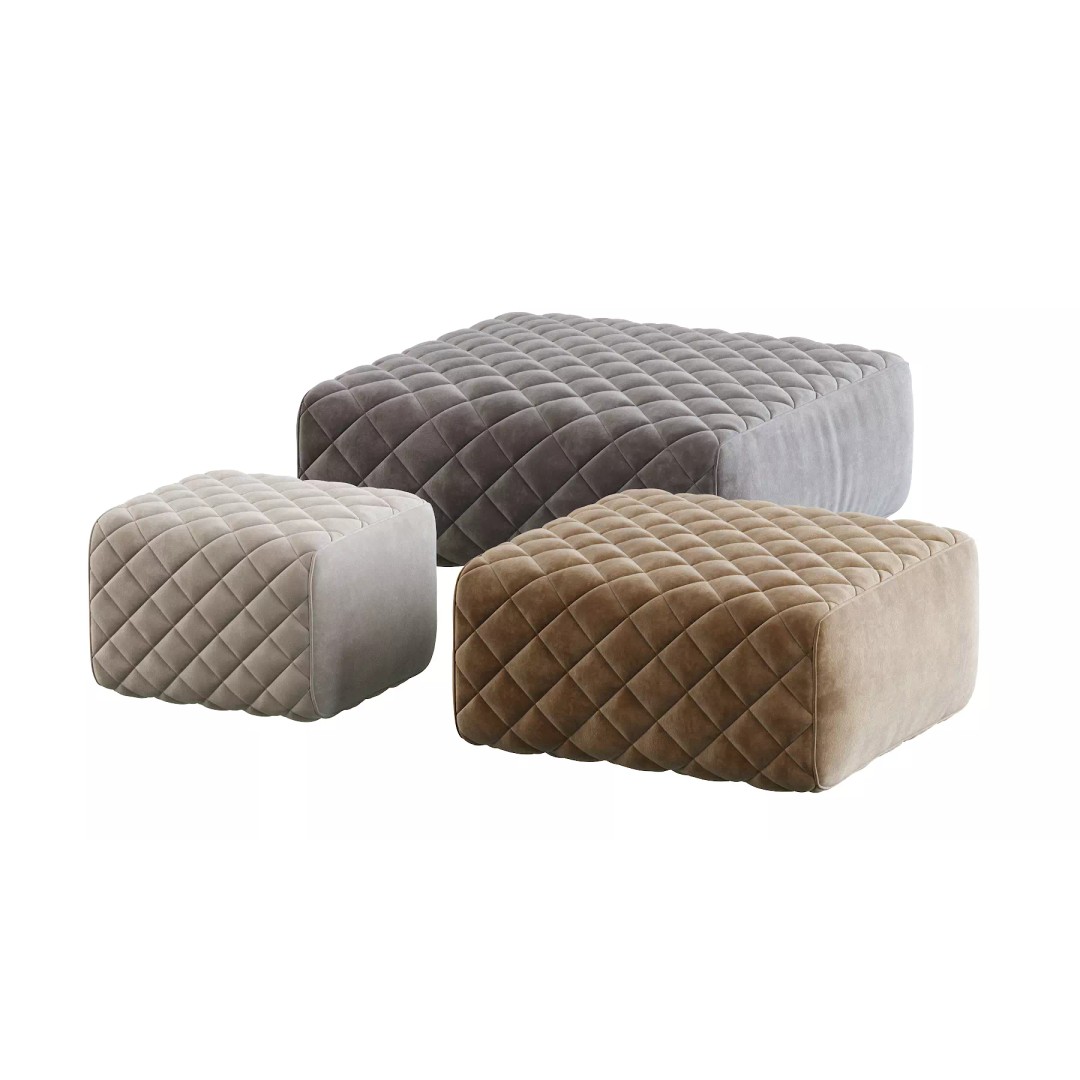 Ashley Pouf 3D Model – Modern Furniture Accessory, FBX - View 33