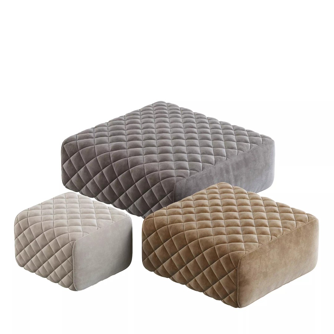 Ashley Pouf 3D Model – Modern Furniture Accessory, FBX - View 34