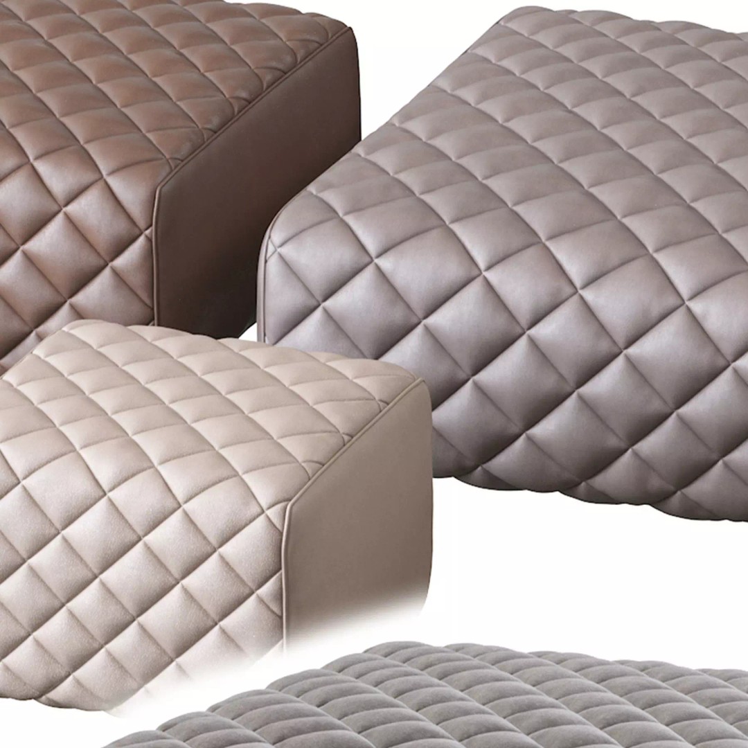 Ashley Pouf 3D Model – Modern Furniture Accessory, FBX - View 8