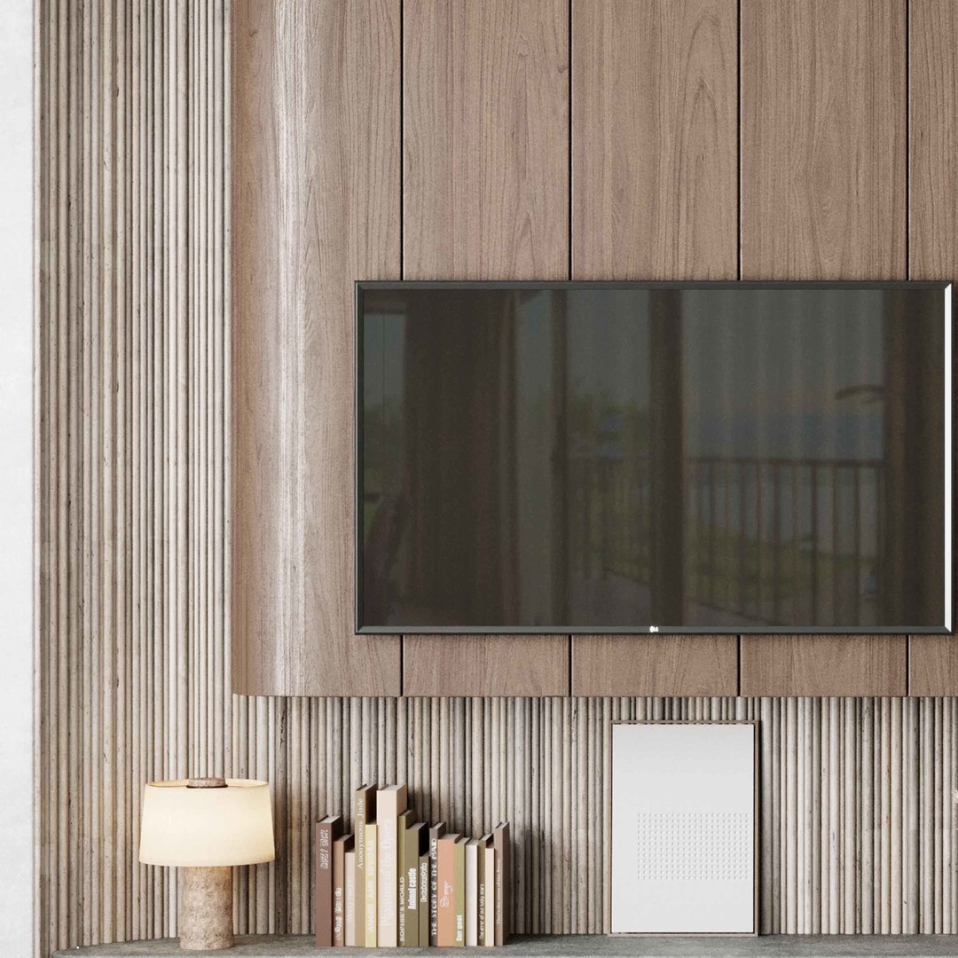 Modern TV Wall Set 3D Model – PBR Textured Indoor Decor, FBX - View 6