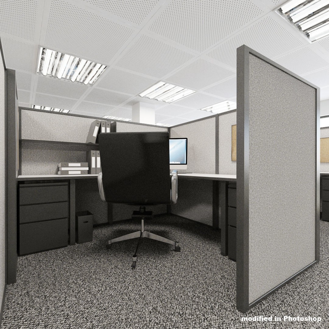 Office Scene 3D Model – High Poly Interior with V-Ray Setup