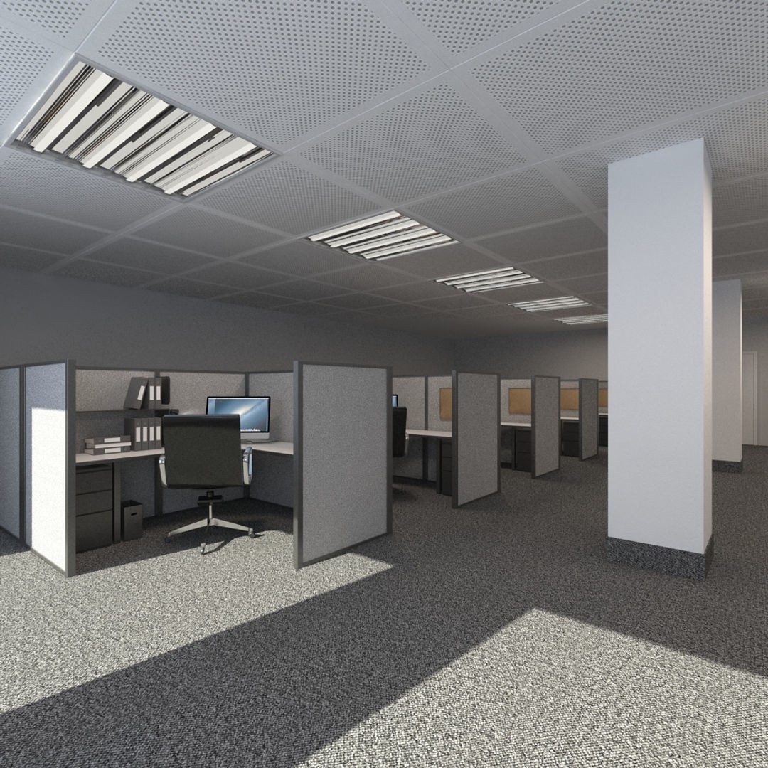 Office Scene 3D Model – High Poly Interior with V-Ray Setup - View 14