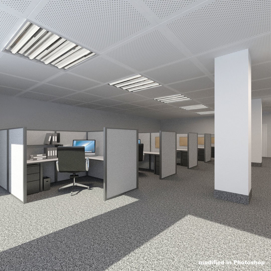Office Scene 3D Model – High Poly Interior with V-Ray Setup - View 15