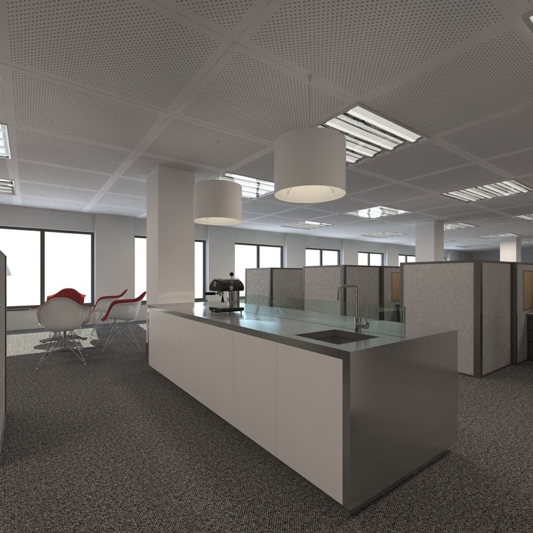 Office Scene 3D Model – High Poly Interior with V-Ray Setup - View 16