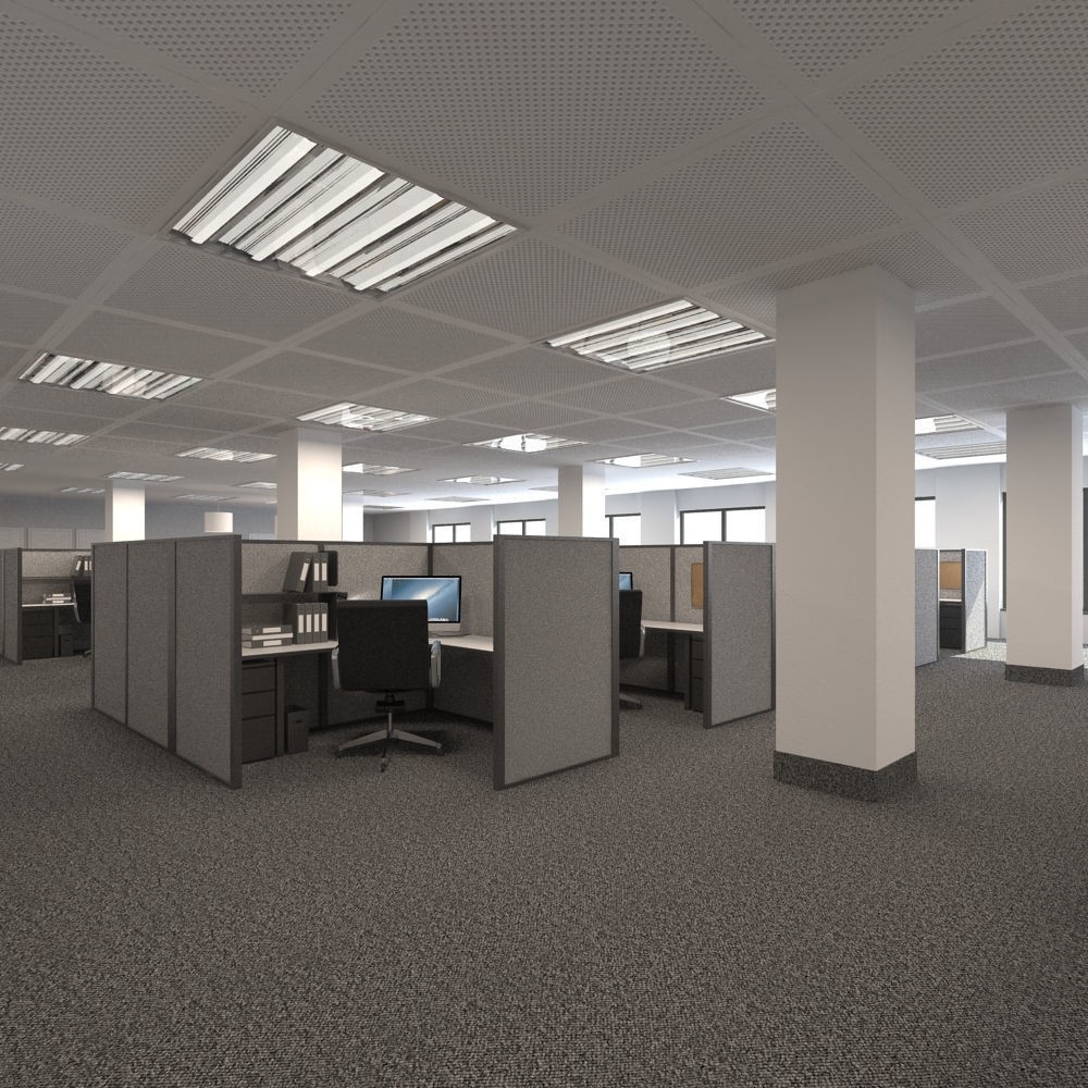 Office Scene 3D Model – High Poly Interior with V-Ray Setup - View 3