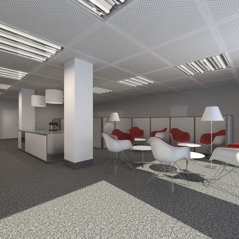 Office Scene 3D Model – High Poly Interior with V-Ray Setup - View 4