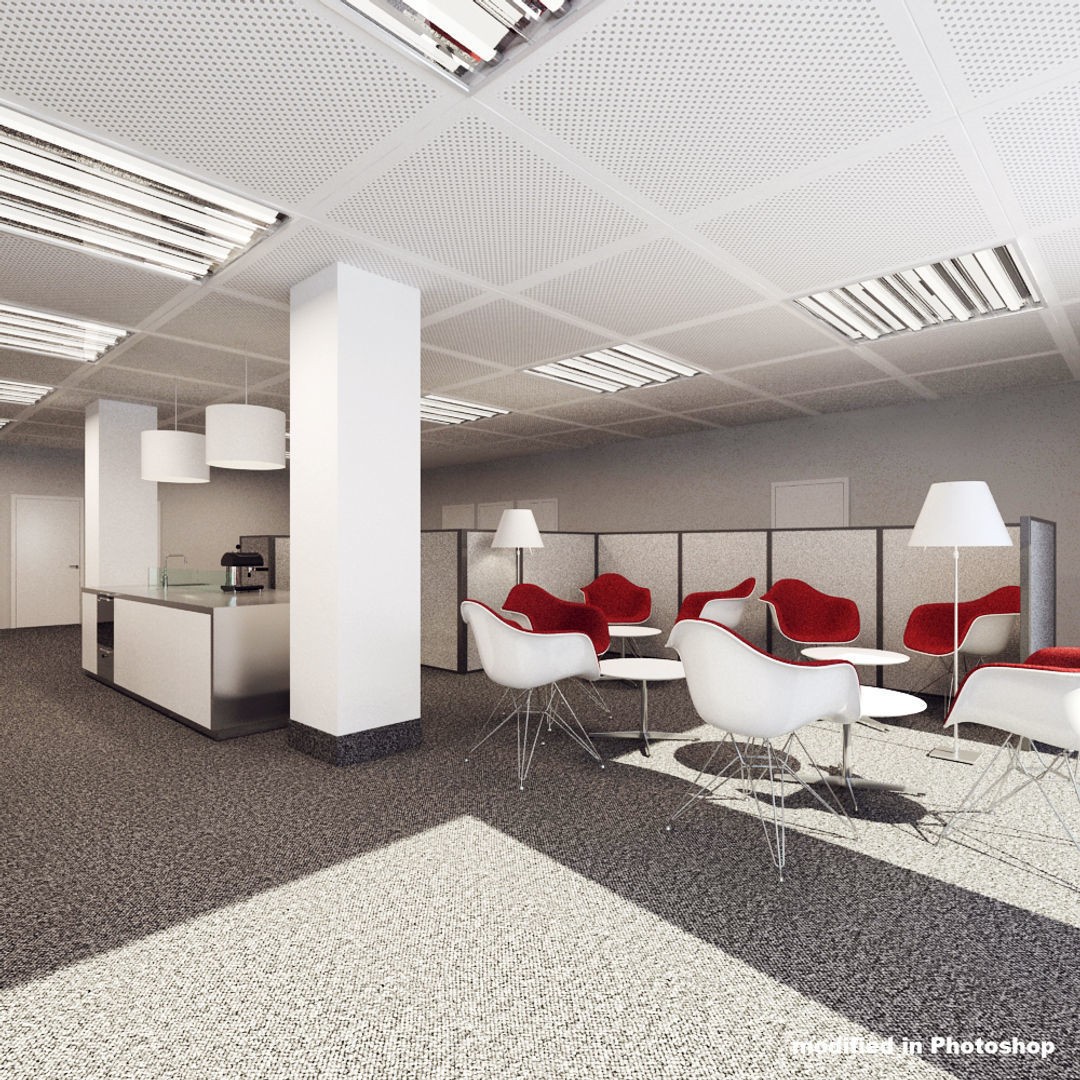 Office Scene 3D Model – High Poly Interior with V-Ray Setup - View 5