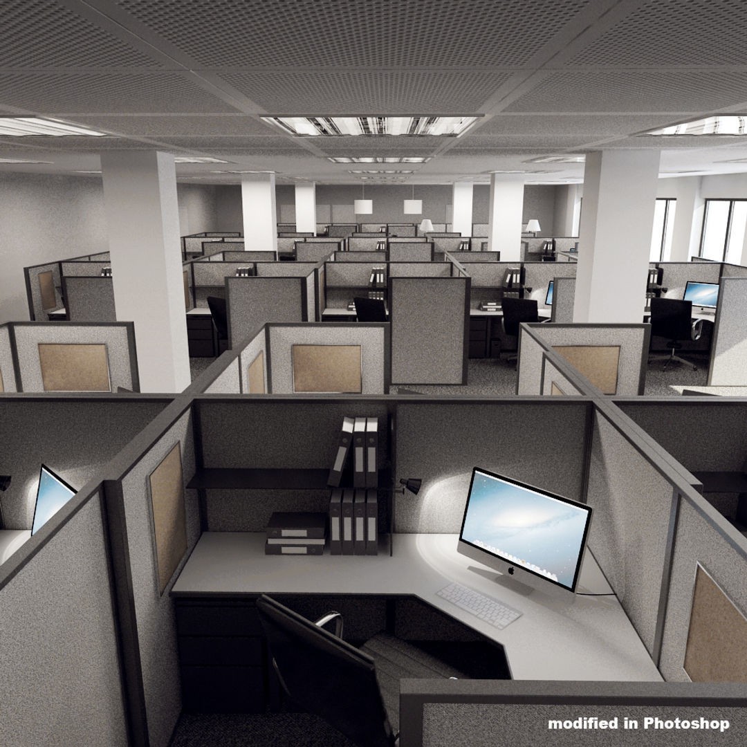 Office Scene 3D Model – High Poly Interior with V-Ray Setup - View 6
