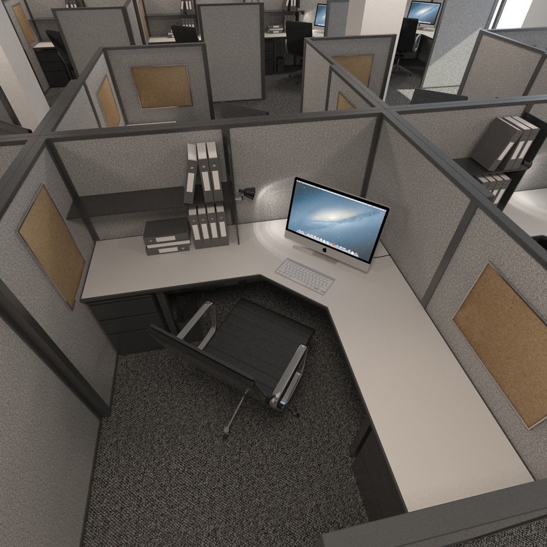 Office Scene 3D Model – High Poly Interior with V-Ray Setup - View 9