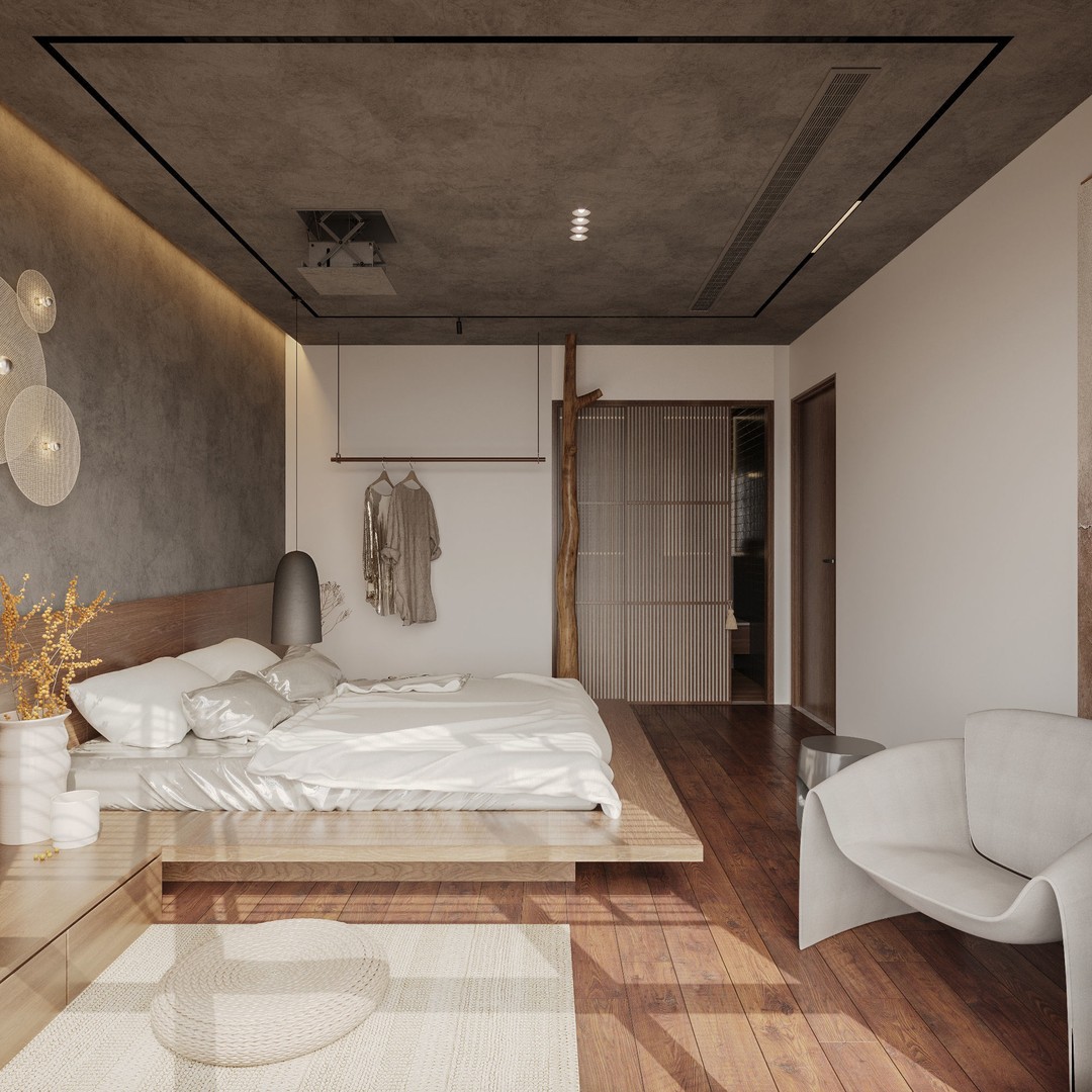 Japanese Interior 3D Model – Classic Living Room, PBR Textures - View 17
