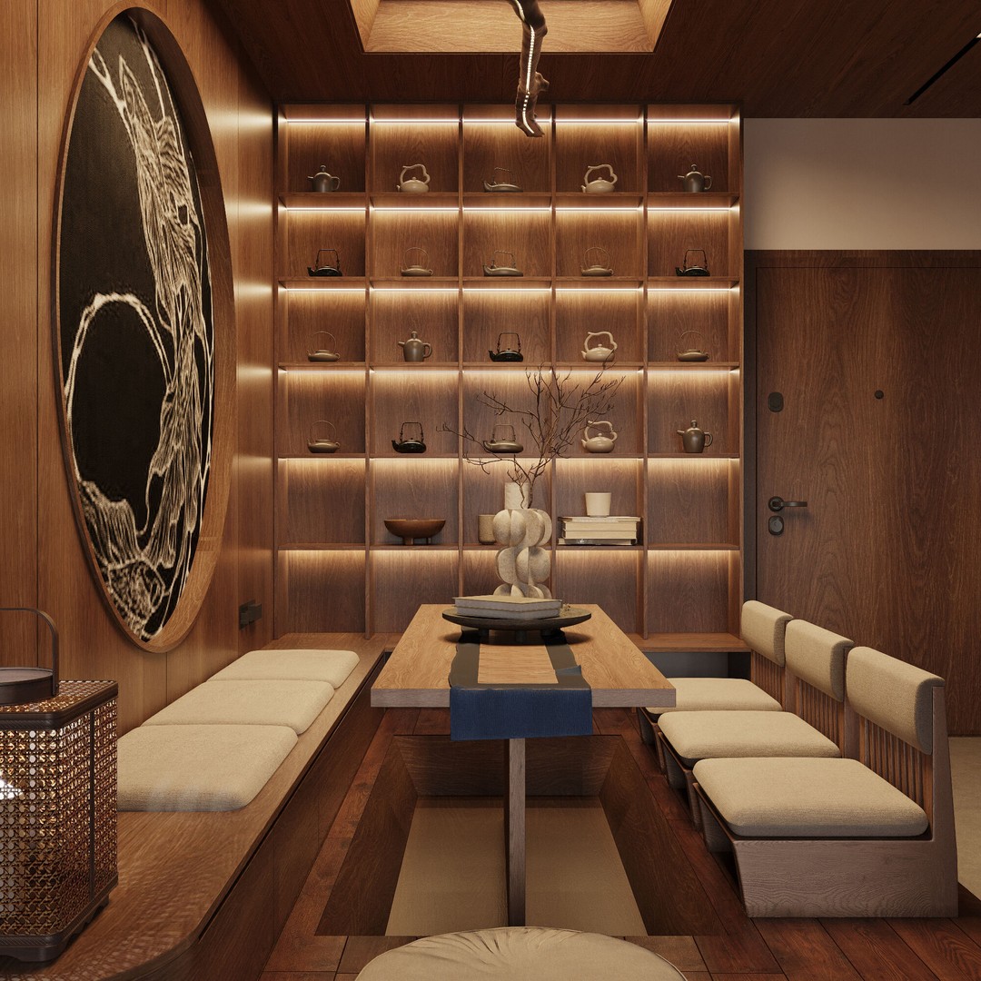 Japanese Interior 3D Model – Classic Living Room, PBR Textures - View 21