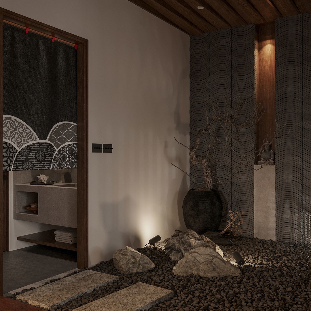 Japanese Interior 3D Model – Classic Living Room, PBR Textures - View 6