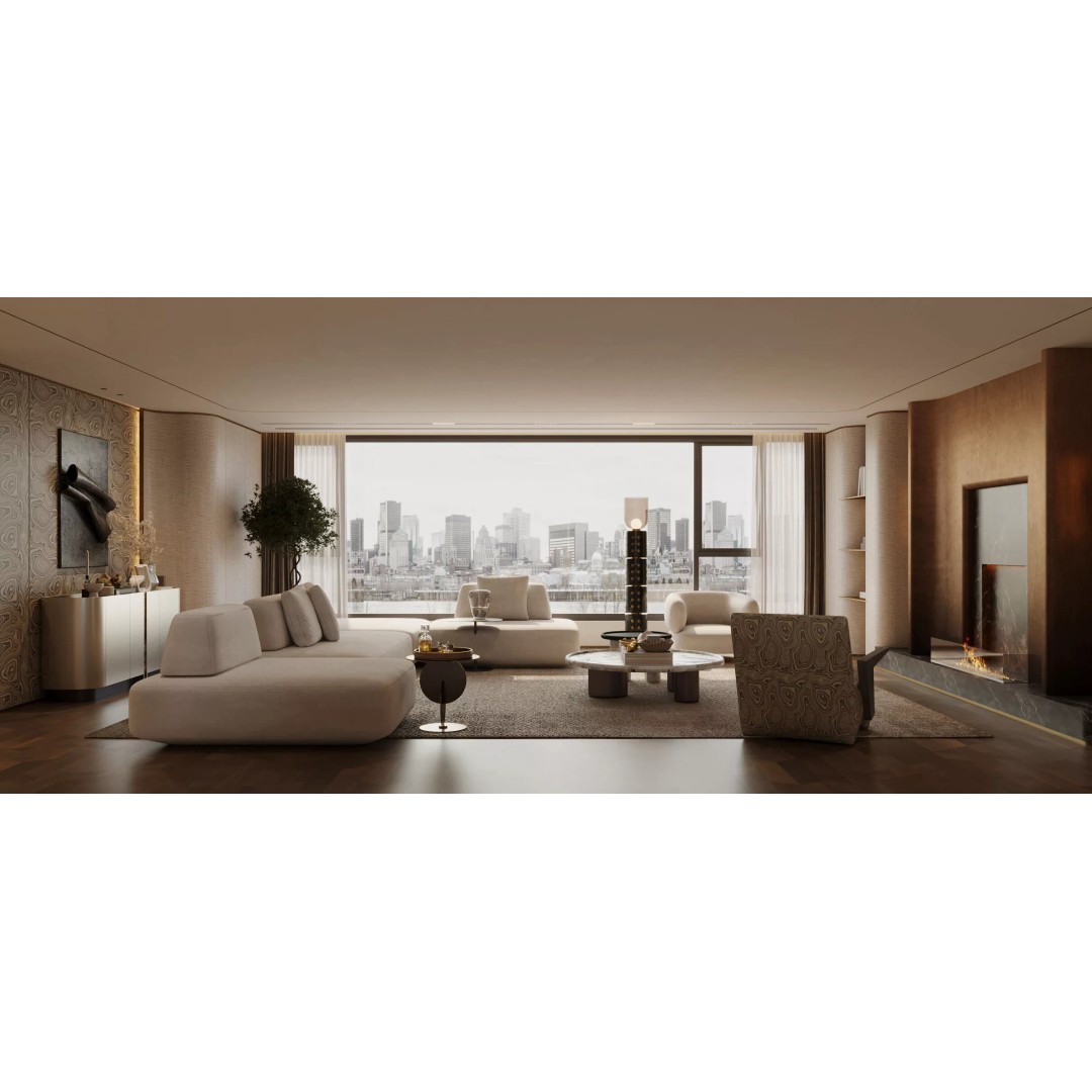 Italian Style Luxury Living Room 3D Model – PBR Textures, FBX, OBJ - View 2