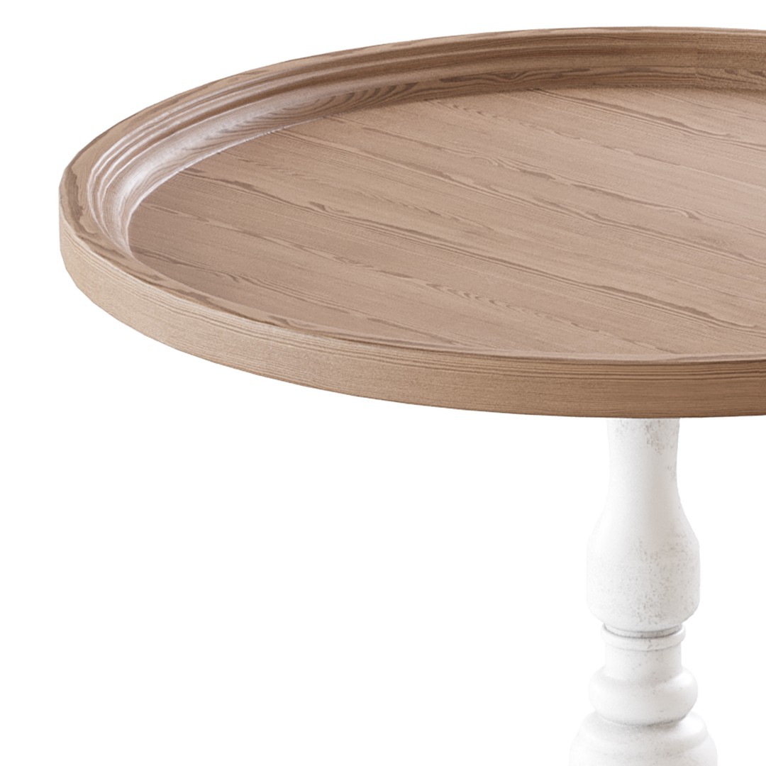 Vintage Round Side Table 3D Model – PBR Textured Furniture Asset, FBX, OBJ - View 10