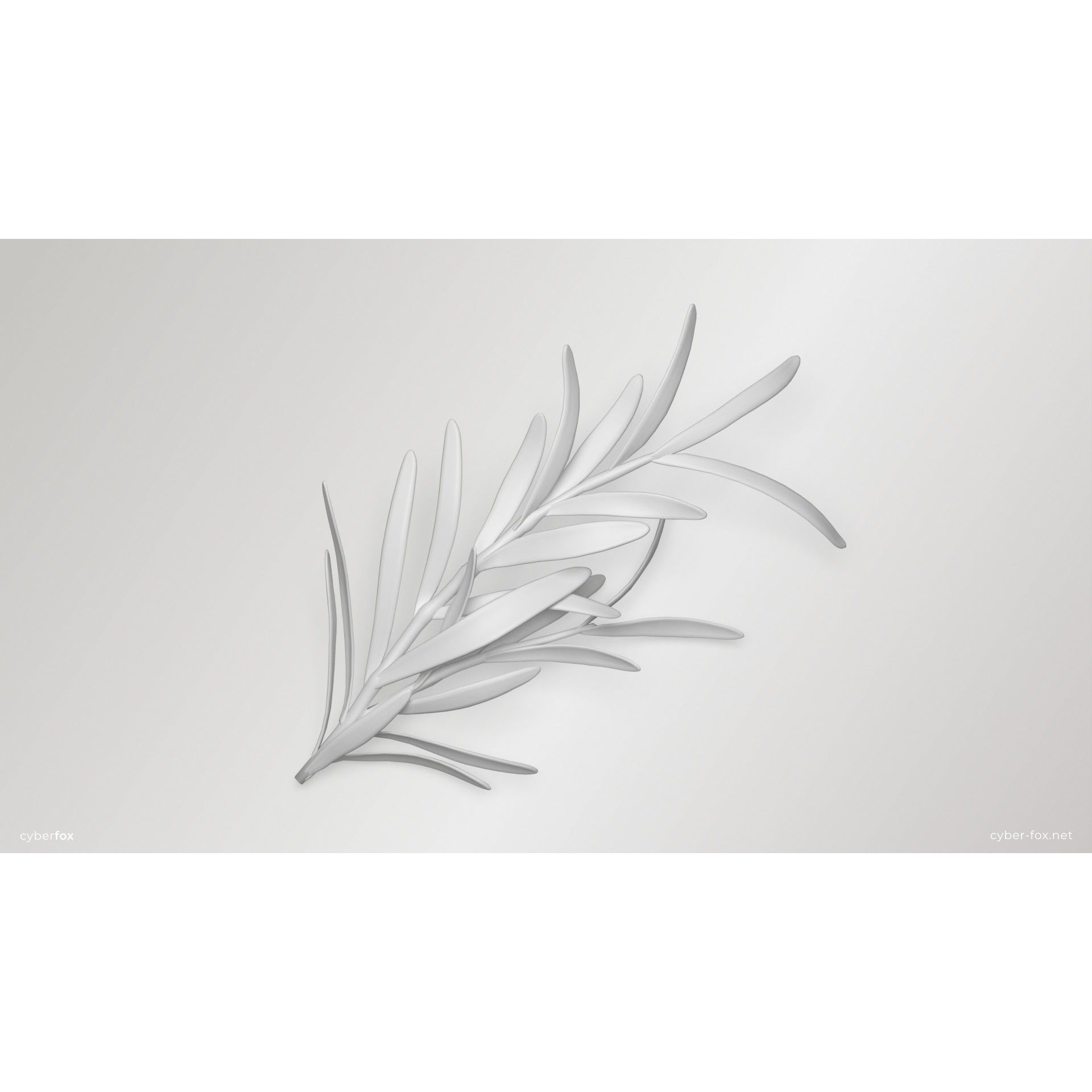 Rosemary Branch - Low-Poly Game-Ready 3D Model - View 10