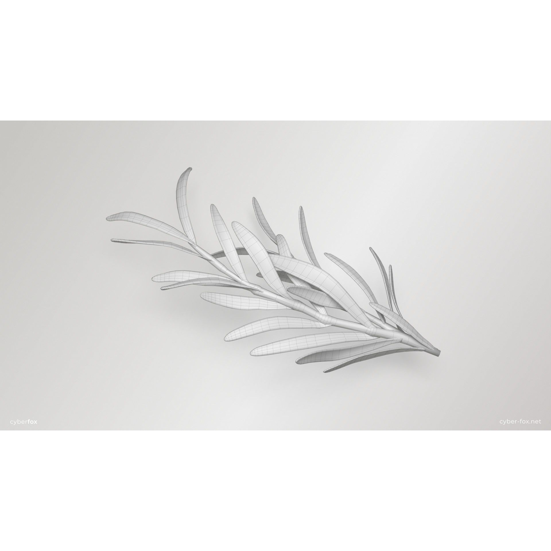 Rosemary Branch - Low-Poly Game-Ready 3D Model - View 11