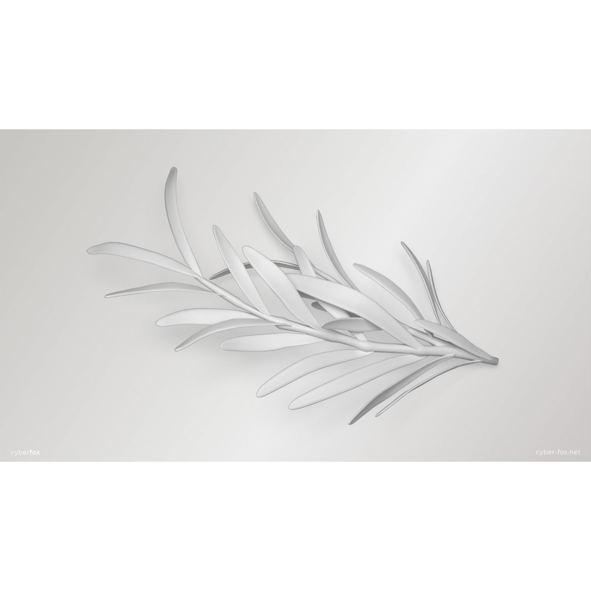 Rosemary Branch - Low-Poly Game-Ready 3D Model - View 12