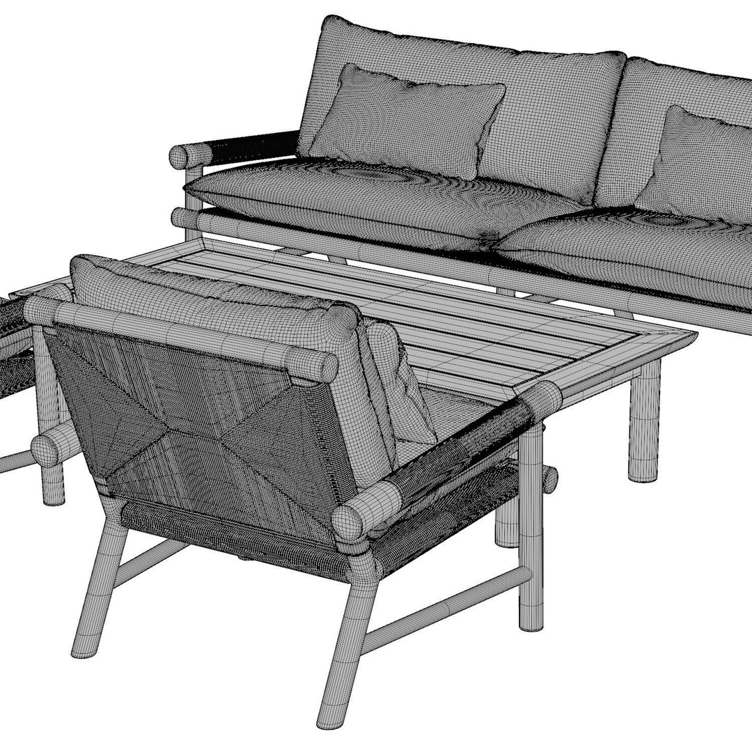 Lindon Outdoor Teak Lounge Chair 3D Model – High Poly PBR Asset, FBX