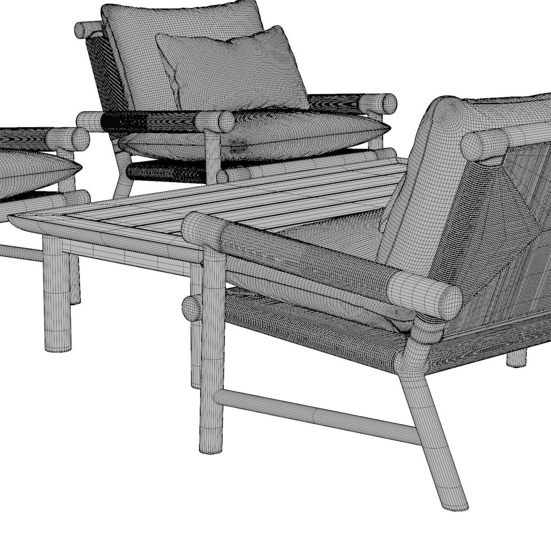 Lindon Outdoor Teak Lounge Chair 3D Model – High Poly PBR Asset, FBX - View 10