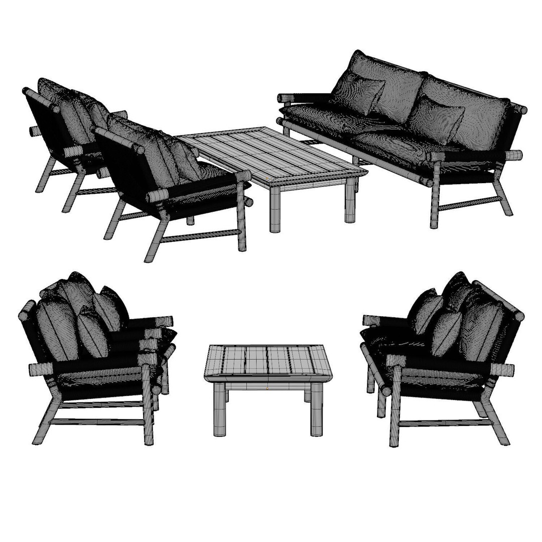 Lindon Outdoor Teak Lounge Chair 3D Model – High Poly PBR Asset, FBX - View 7