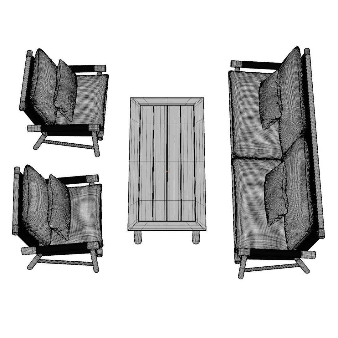 Lindon Outdoor Teak Lounge Chair 3D Model – High Poly PBR Asset, FBX - View 8