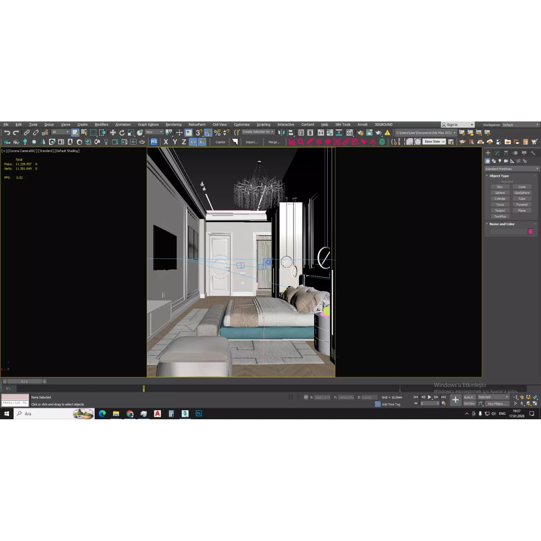 Classic Bedroom 3D Model – Timeless Design with Luxurious Details - View 12
