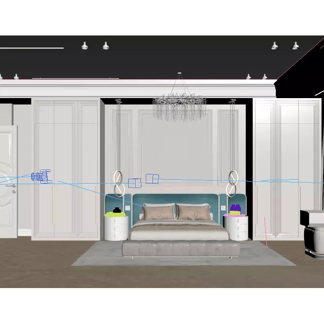 Classic Bedroom 3D Model – Timeless Design with Luxurious Details - View 13