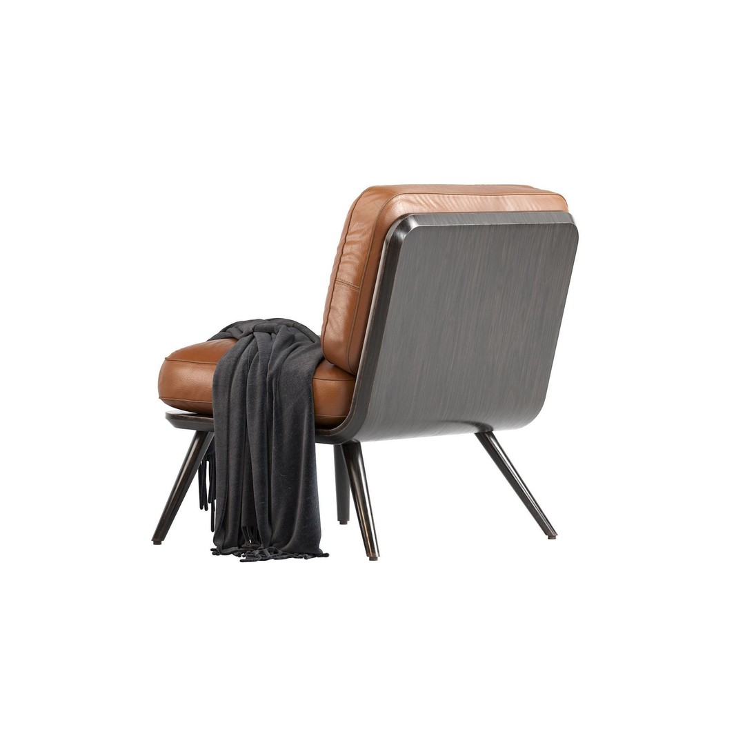 Spine Lounge Chair 3D Model – Contemporary Armchair, PBR Textures - View 10