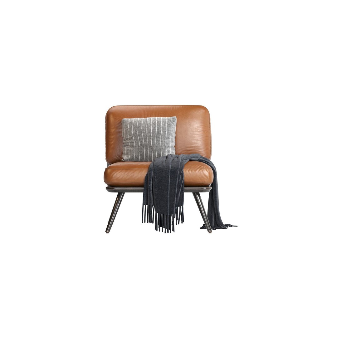 Spine Lounge Chair 3D Model – Contemporary Armchair, PBR Textures - View 11