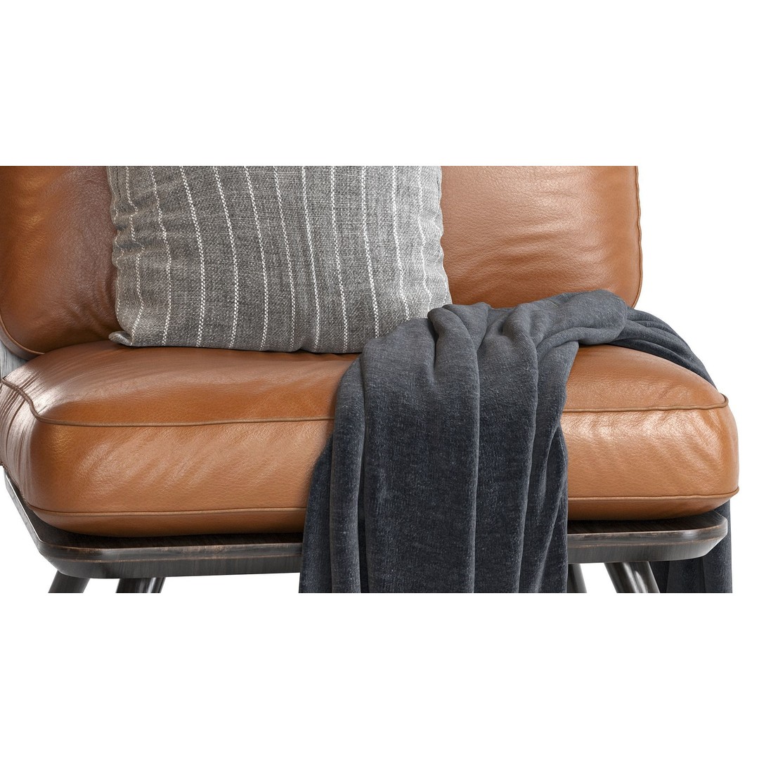 Spine Lounge Chair 3D Model – Contemporary Armchair, PBR Textures - View 13