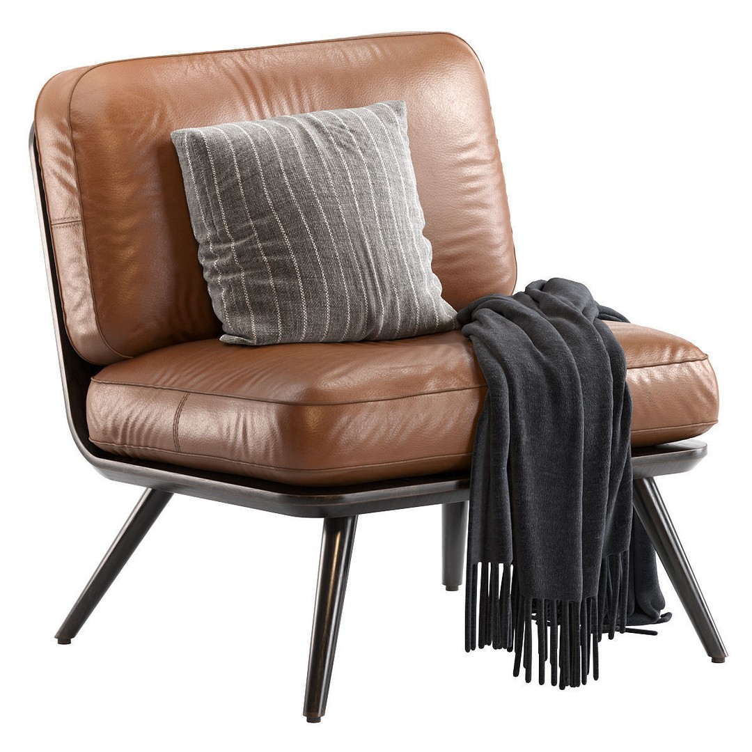 Spine Lounge Chair 3D Model – Contemporary Armchair, PBR Textures - View 14