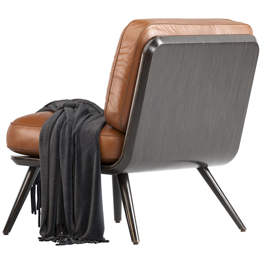 Spine Lounge Chair 3D Model – Contemporary Armchair, PBR Textures - View 15