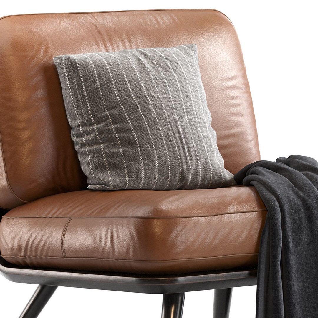Spine Lounge Chair 3D Model – Contemporary Armchair, PBR Textures - View 16