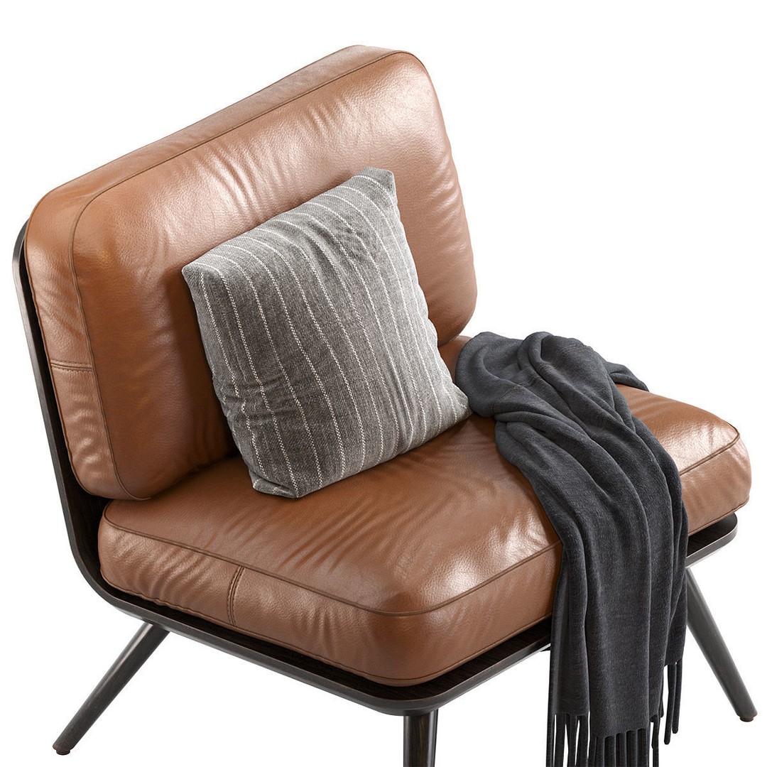 Spine Lounge Chair 3D Model – Contemporary Armchair, PBR Textures - View 17