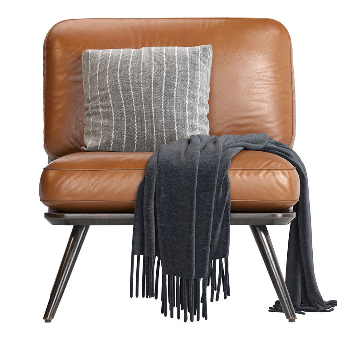 Spine Lounge Chair 3D Model – Contemporary Armchair, PBR Textures - View 18