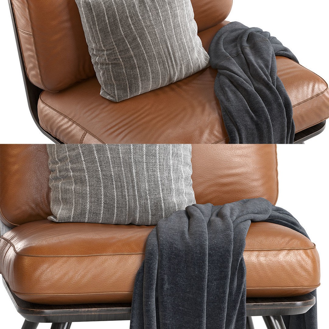 Spine Lounge Chair 3D Model – Contemporary Armchair, PBR Textures - View 19