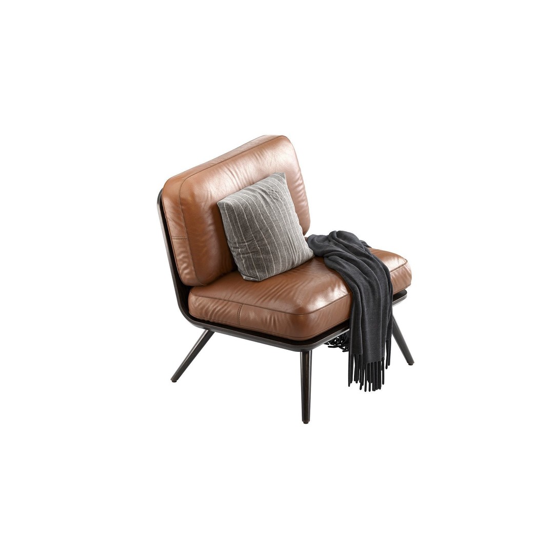 Spine Lounge Chair 3D Model – Contemporary Armchair, PBR Textures - View 5