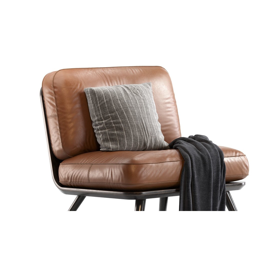 Spine Lounge Chair 3D Model – Contemporary Armchair, PBR Textures - View 6