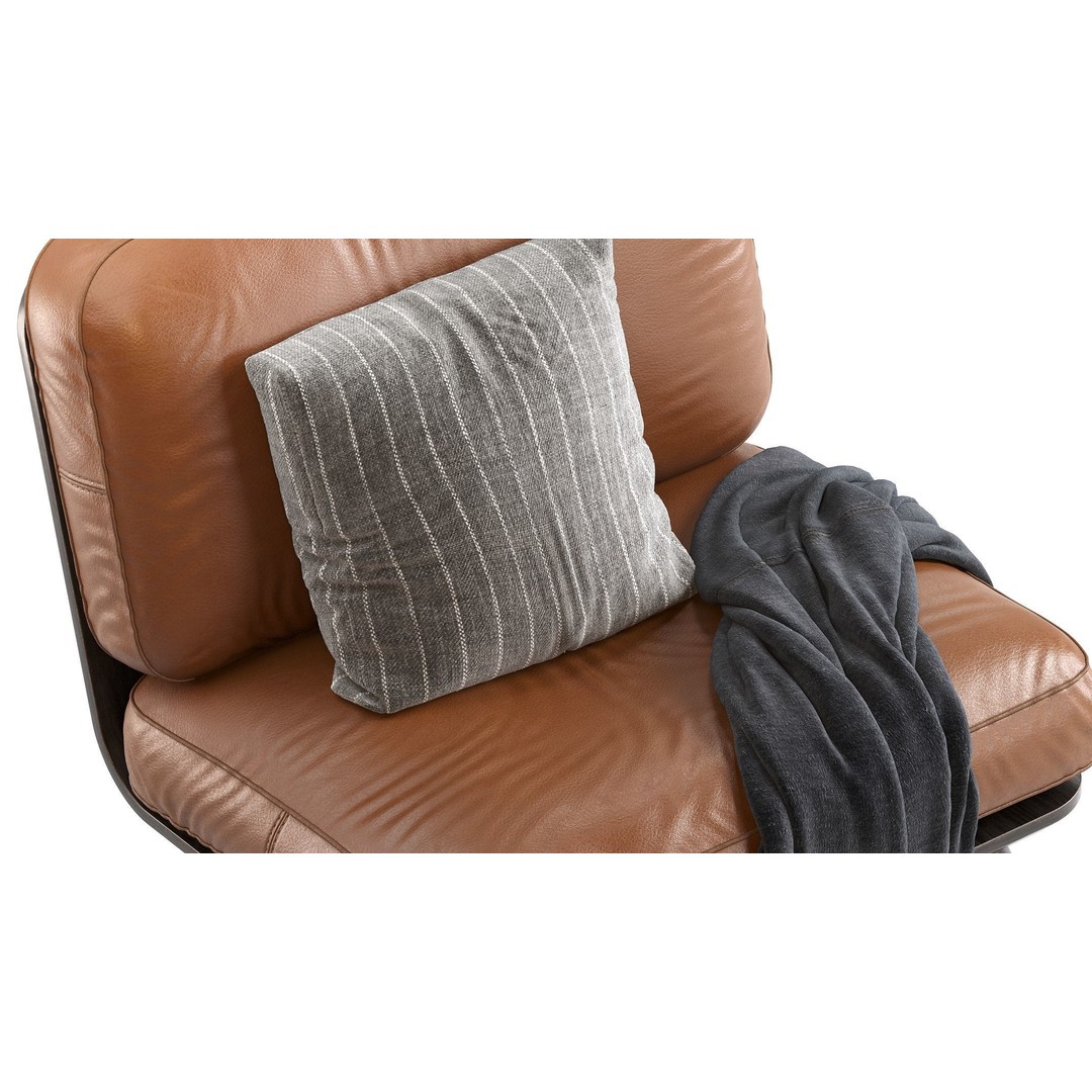 Spine Lounge Chair 3D Model – Contemporary Armchair, PBR Textures - View 7