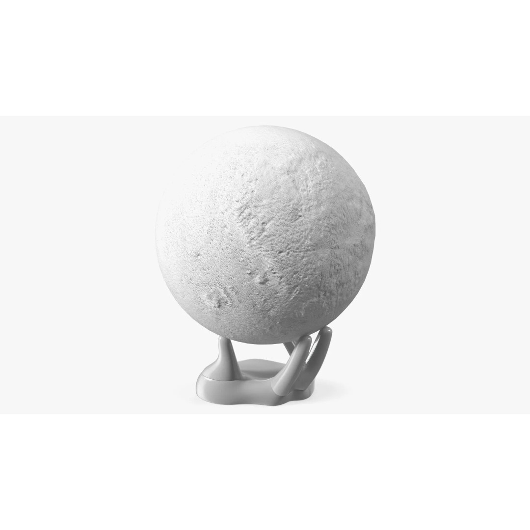 Moon Lamp 3D Model – Decorative Sphere on Stand, PBR Textures - View 10
