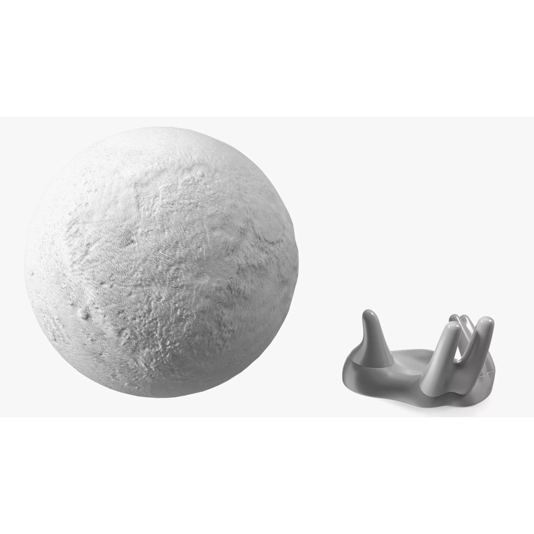 Moon Lamp 3D Model – Decorative Sphere on Stand, PBR Textures - View 14