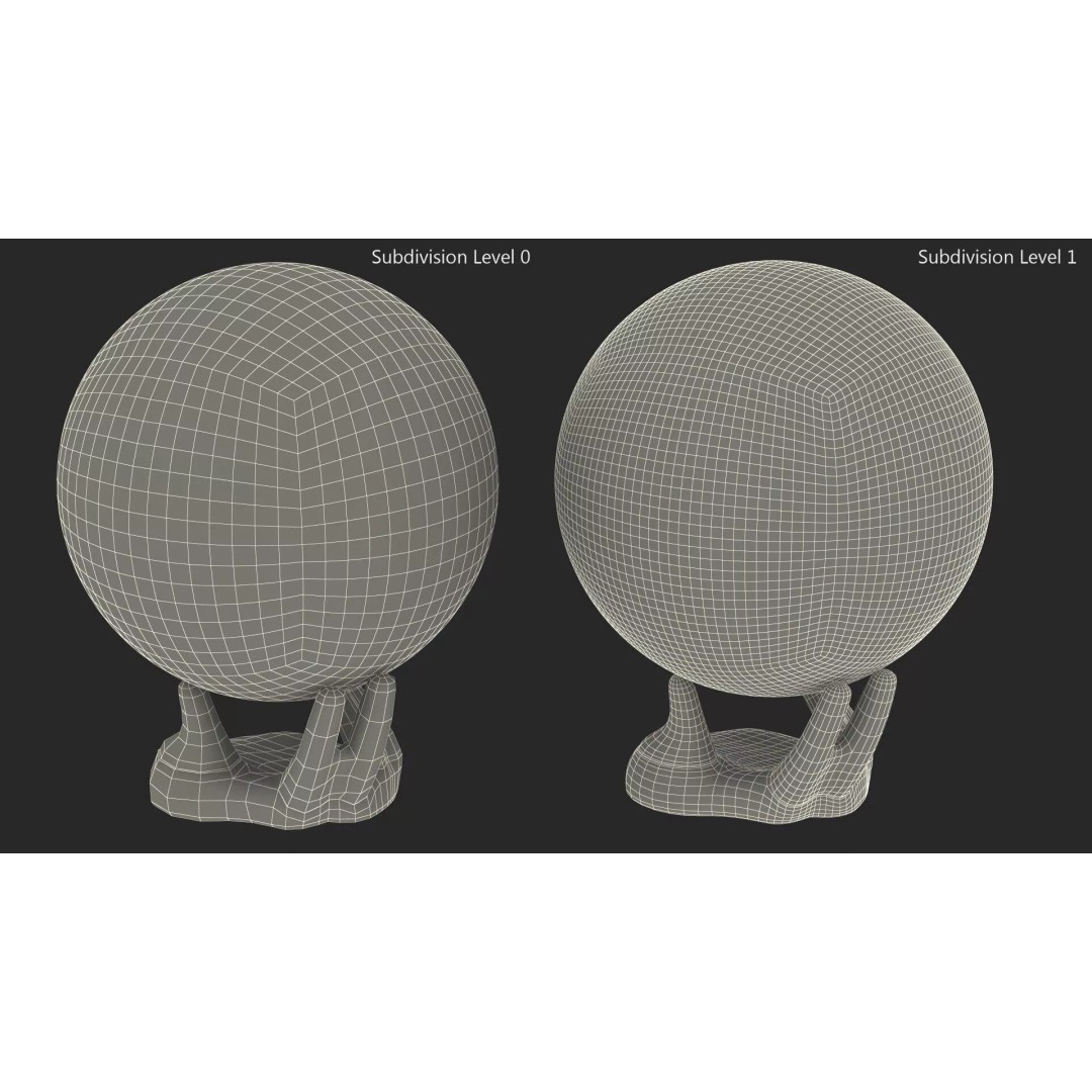 Moon Lamp 3D Model – Decorative Sphere on Stand, PBR Textures - View 17