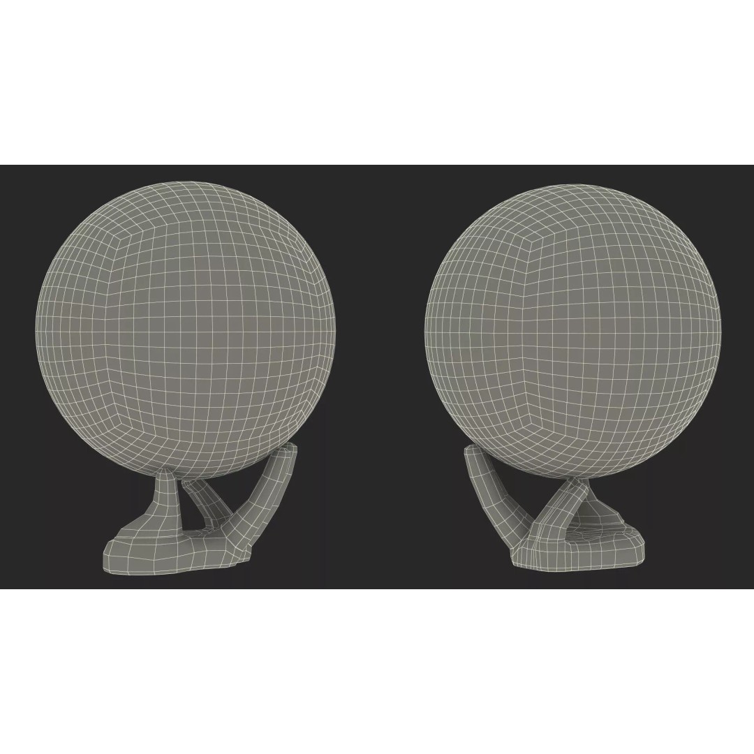 Moon Lamp 3D Model – Decorative Sphere on Stand, PBR Textures - View 26