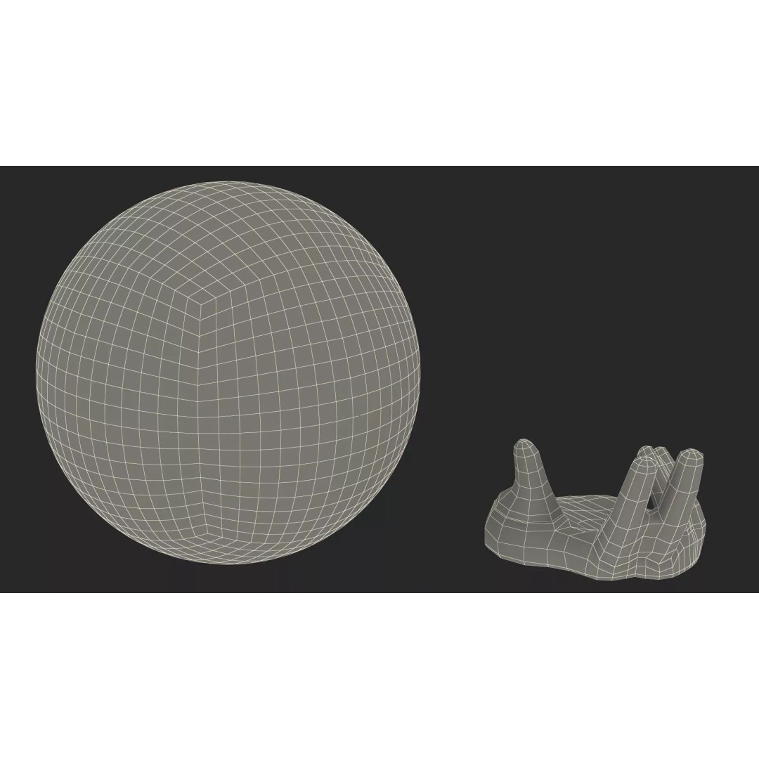 Moon Lamp 3D Model – Decorative Sphere on Stand, PBR Textures - View 28