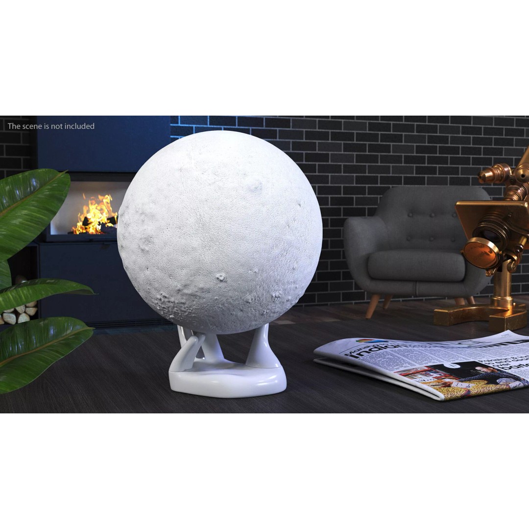 Moon Lamp 3D Model – Decorative Sphere on Stand, PBR Textures - View 4